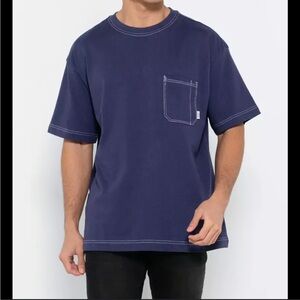 Cotton On Men's Deep Blue Pocket Tee